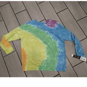 The Phluid Project Tie Dye Sweatshirt Rainbow Crewneck Long Sleeve M